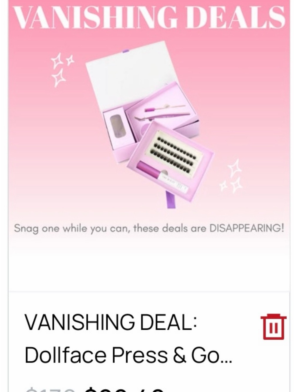 C&D Beauty Lashes Kit Dollface NWT